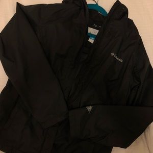Columbia Black OmniTech Rain Jacket Sz M